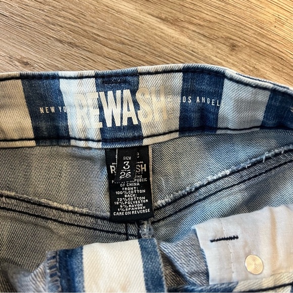 Rewash Striped Denim Shorts - Picture 2 of 3